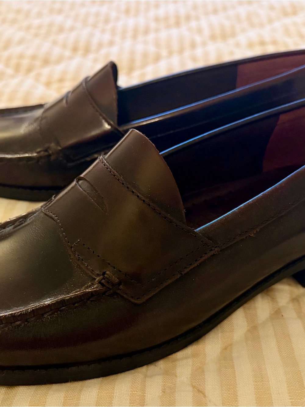 School Issue Women's Dark Brown Leather Penny Loafers